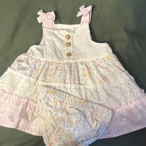 Nicole Miller White and Pink Kids Dress